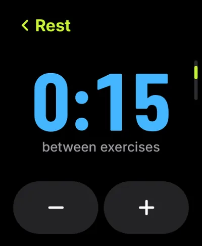 Apple Watch editor: one big value with minus and plus buttons